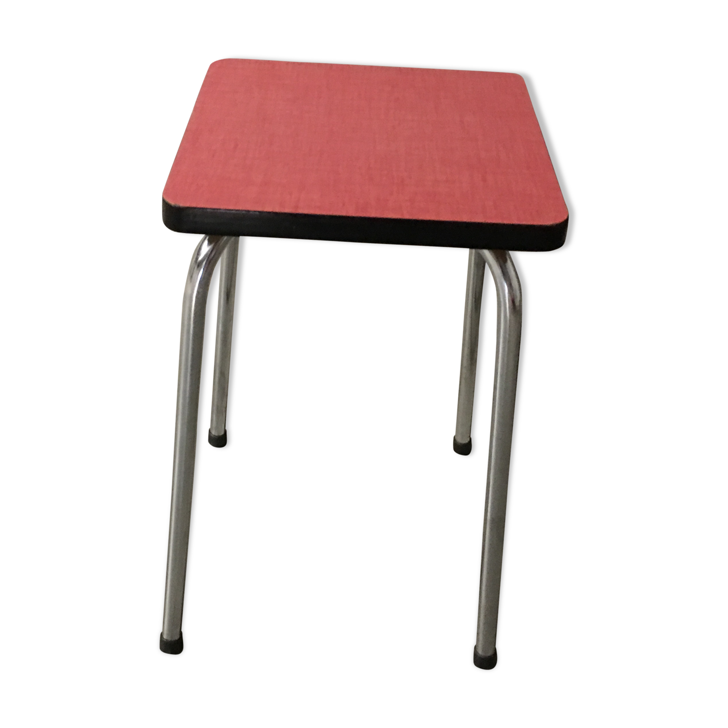 Stool in red formica 70s
