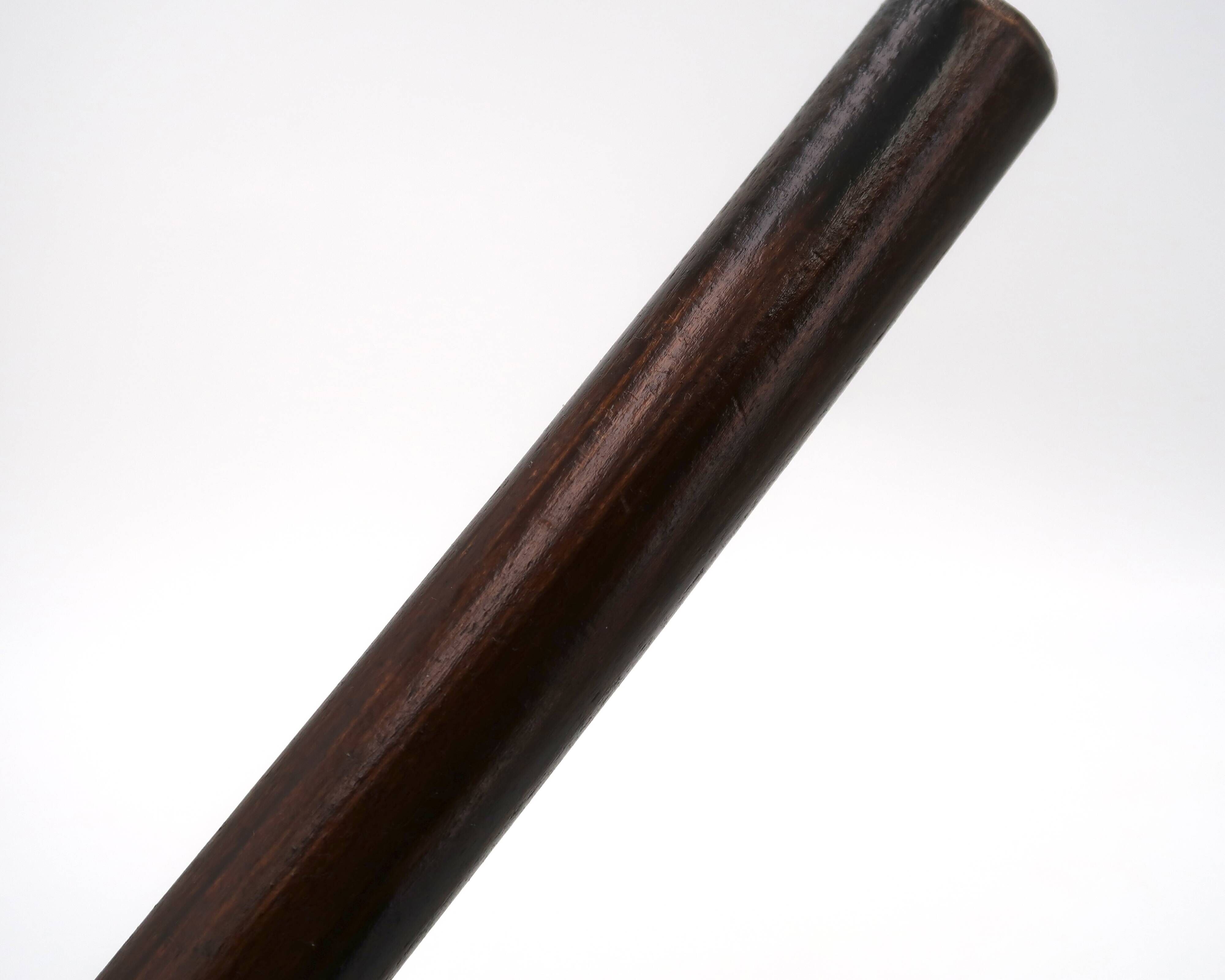 Wooden tripod bedside or occasional table, bean-shaped top.