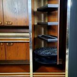 Vintage Scandinavian furniture in two modules in Macassar and chromed metal circa 1960