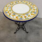 Outdoor table signed Grandi Maioliche Ficola hand-painted Italy