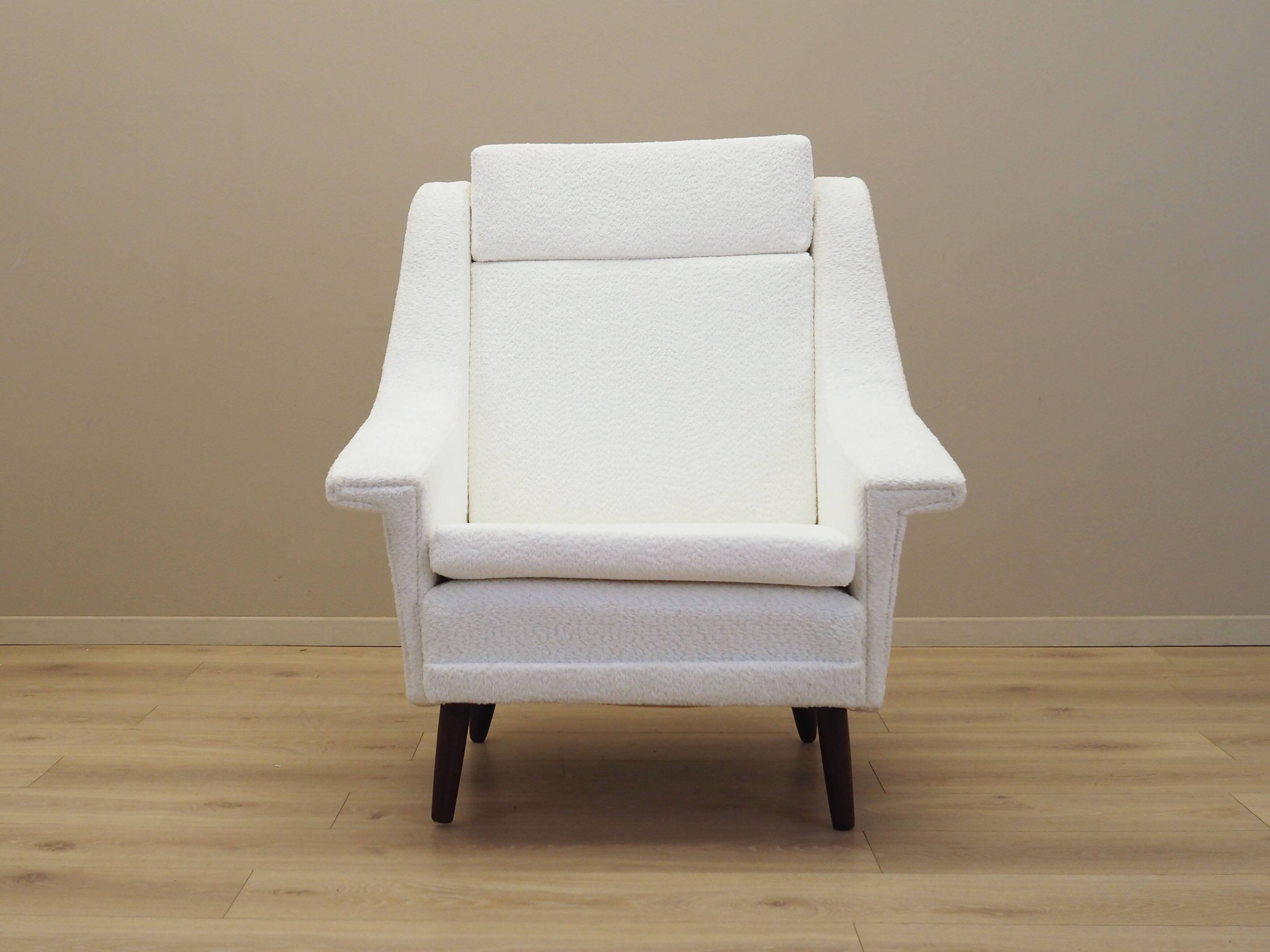 White armchair, Danish design, 1970s, production: Denmark
