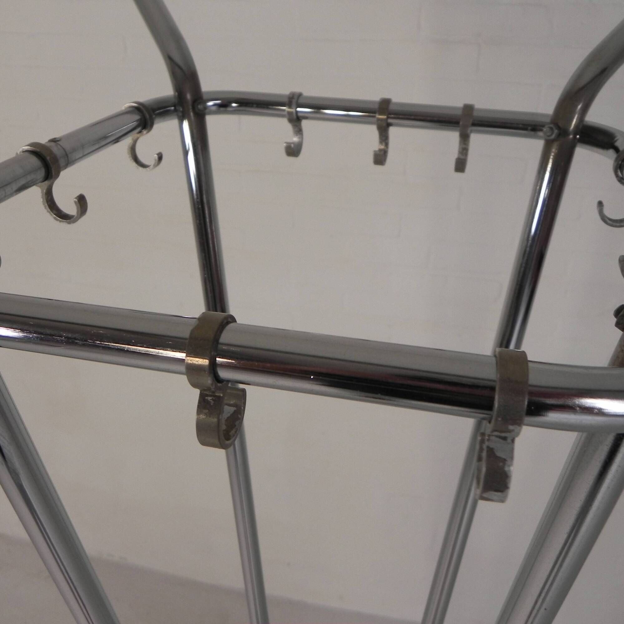 Freestanding Tubax coat rack with 4 tubes and 12 hooks, 1950s