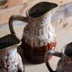 Set of 3 vintage bistro jugs in flame stoneware – Revol style