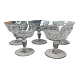 Ensemble de 5 coupes à champagne cristal