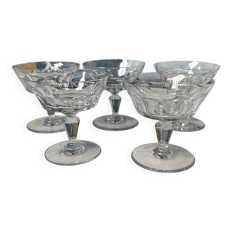 Ensemble de 5 coupes à champagne cristal