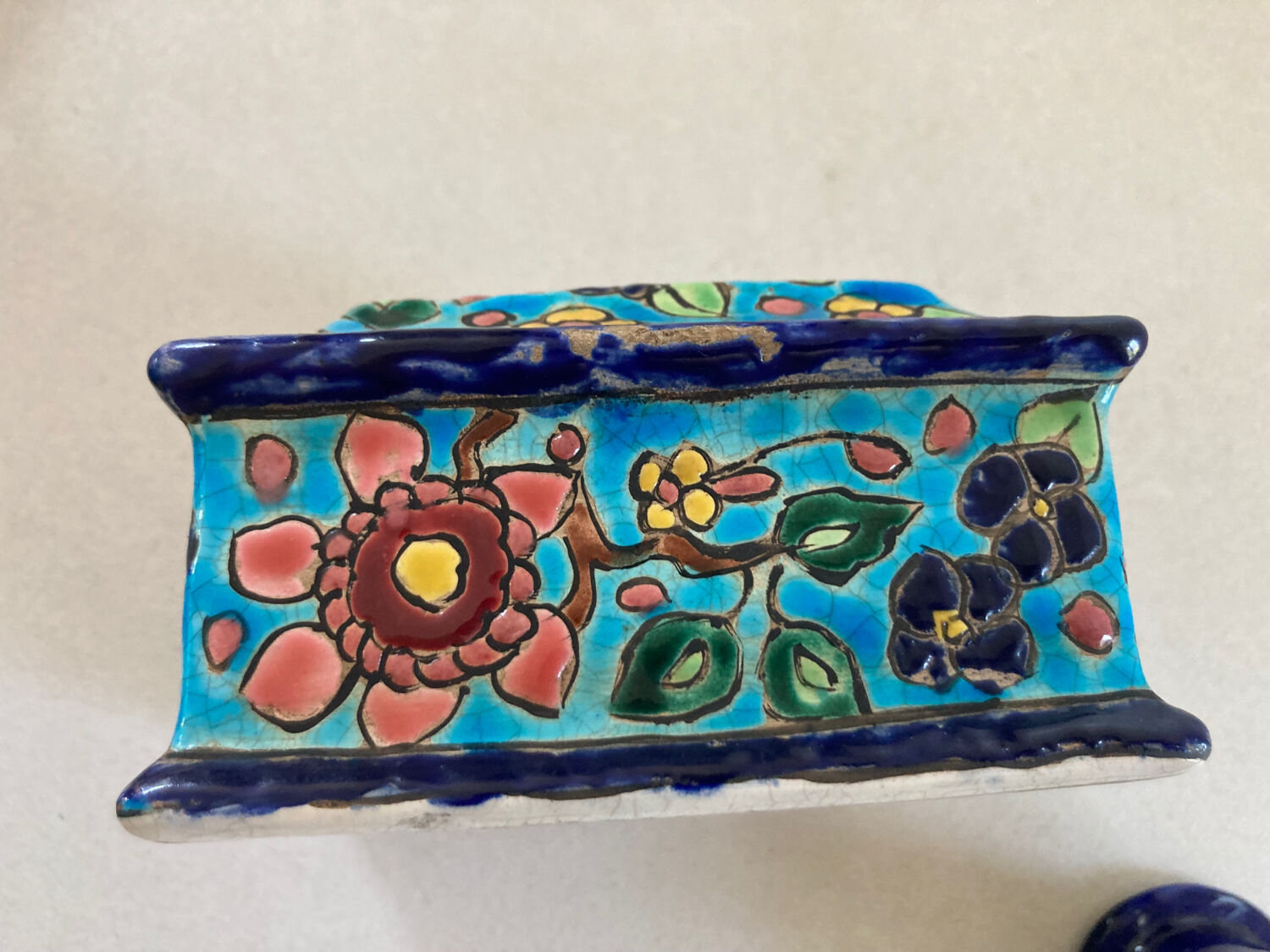 Longwy enamel inkwell