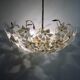 lustre en laiton et verre de Murano fleur des années 1970