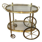 Oval Brass Rolling Table from Maison Baguès