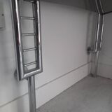 Grande étagère murale chrome design alu et métal 1970 industriel 220cm