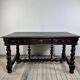 Louis XIII style oak desk stamped Mombro Ainé 19th century