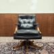 Chaise de bureau Chesterfield noire classique anglaise
