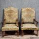 Pair of Louis XIII style walnut armchairs circa 1850 (lot no. 2)