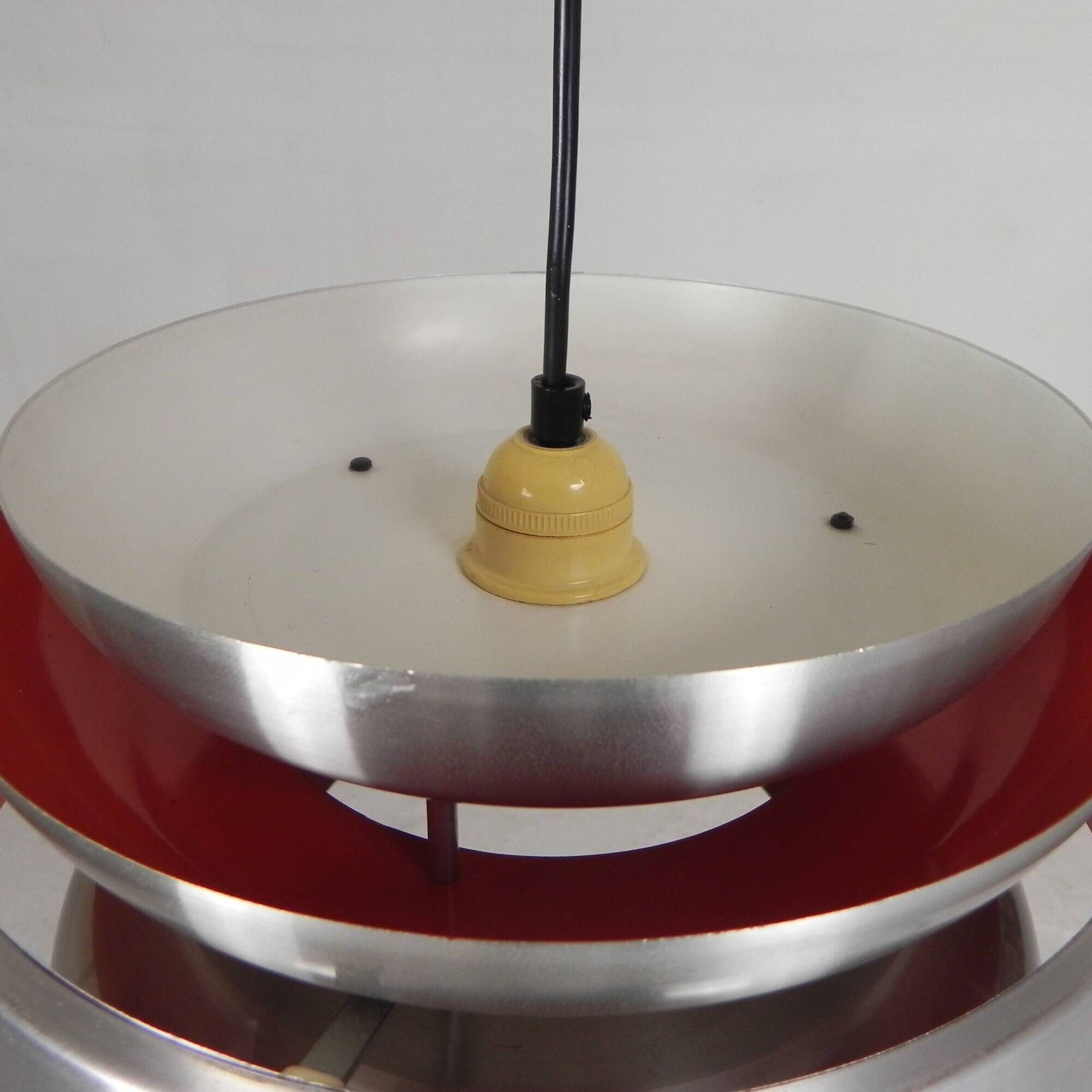 Vintage aluminum pendant lamp, Lakro Amstelveen, 1960s