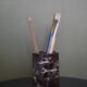 Red marble pencil pot
