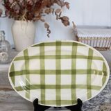 Vintage oval earthenware serving dish - Nappe model - Moulin des Loups