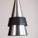 Large Danish Aluminum pendant light, Corona model by Jo Hammerborg for Fog & Mørup 1960.