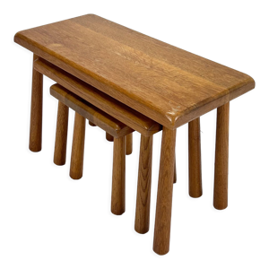 tables gigognes en chêne,
