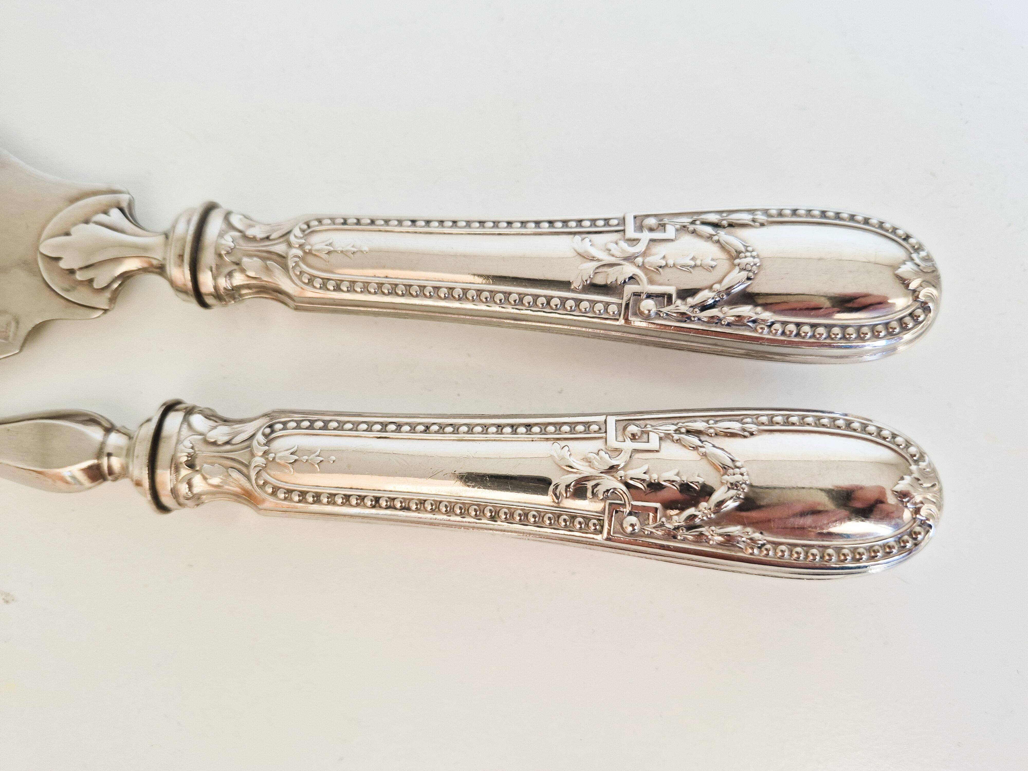 Dessert or ice cream cutlery set, in silver-plated metal.