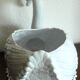 XL white ceramic swan planter - Vintage