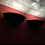 Wall lamp in the shape of an enamelled ceramic basin, set of 2