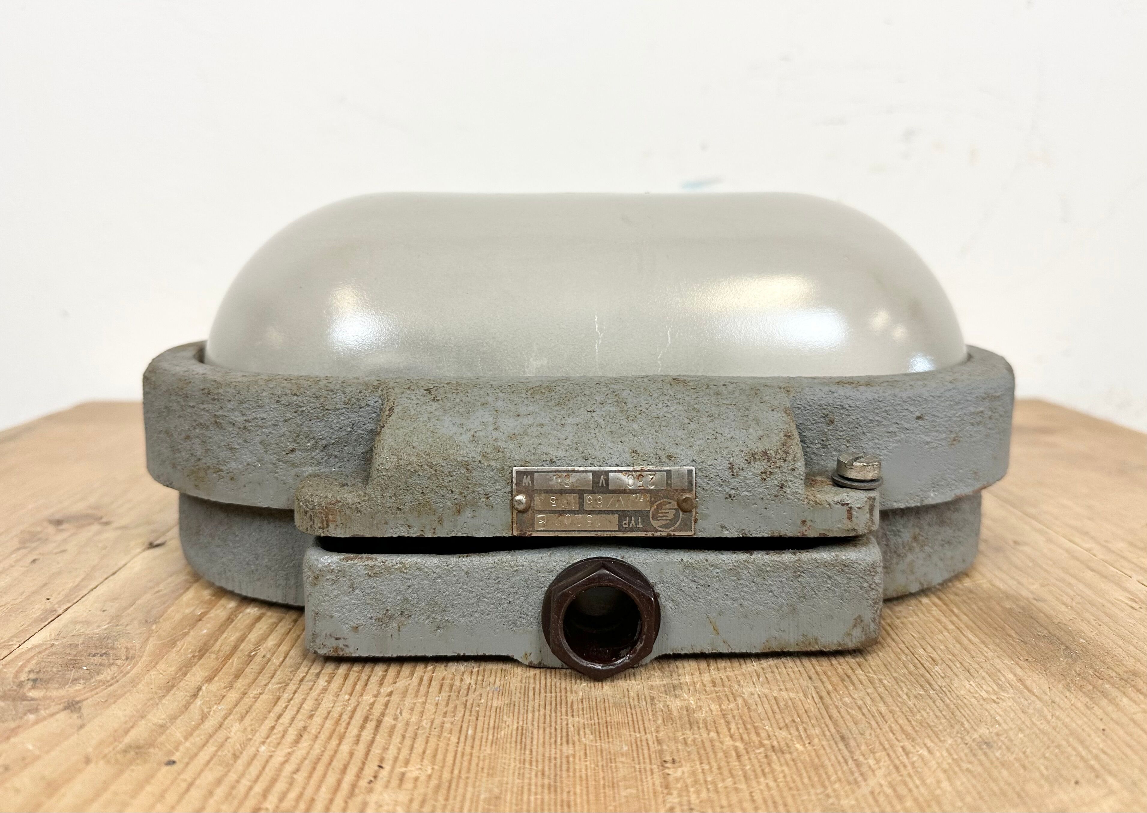 Grey Industrial Cast Iron Wall Light from Elektrosvit, 1960s