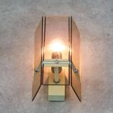 Italian Smoked Plexiglas Sconce for Guzzini, 1970s