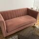 Compact powder pink sofa made