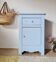Handcrafted blue chest of drawers.