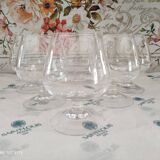 Set of 6 unstamped Saint-Louis cognac glasses, Tenareze model