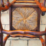 6 mulched chairs, sheep's bone, solid wood
