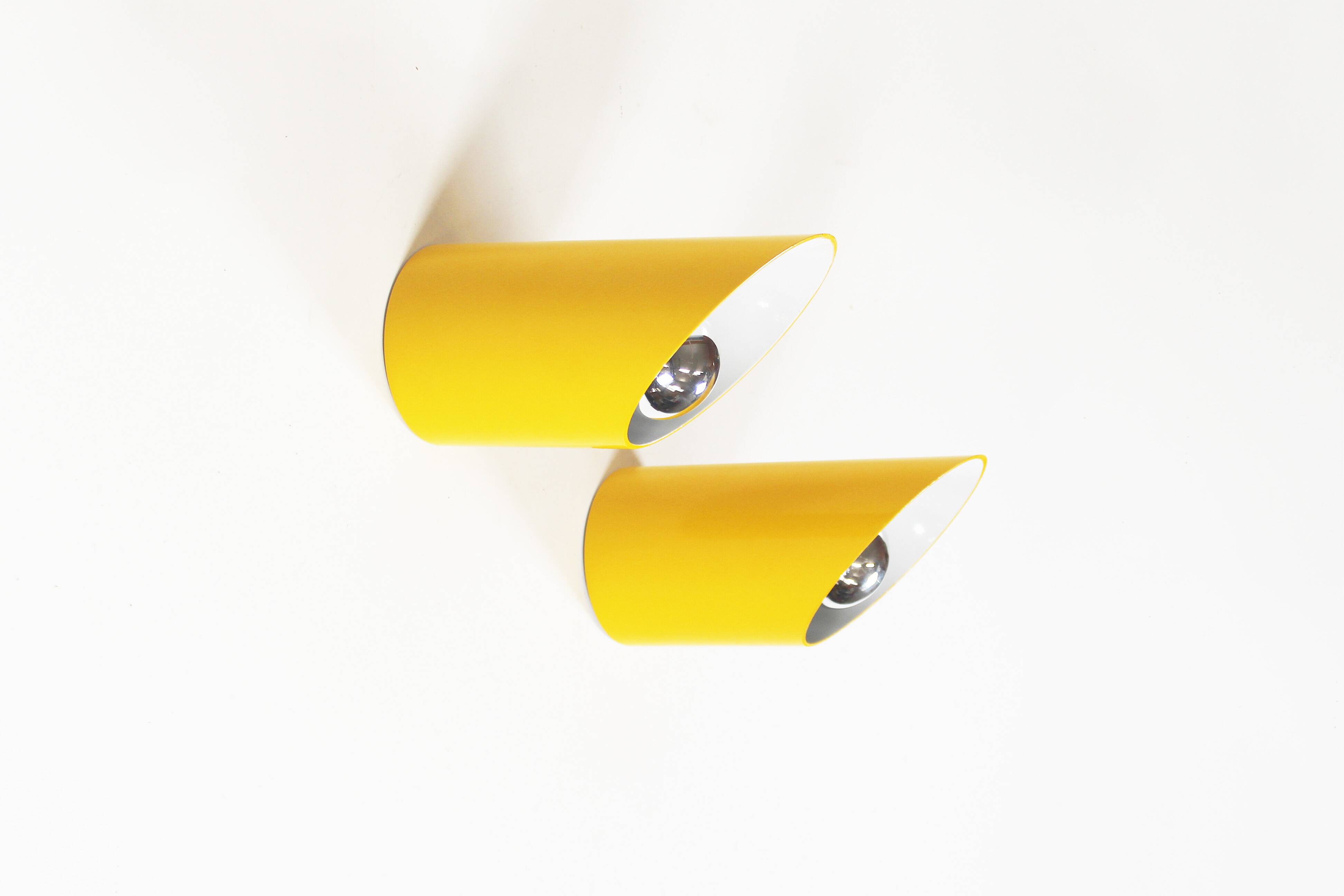 Original 1970's Pop art 'Obliqua' wall lamps by Ignazia Favata and Claudio Dini for Bieffeplast
