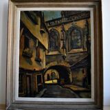 Painting by André Maillard - Medieval town