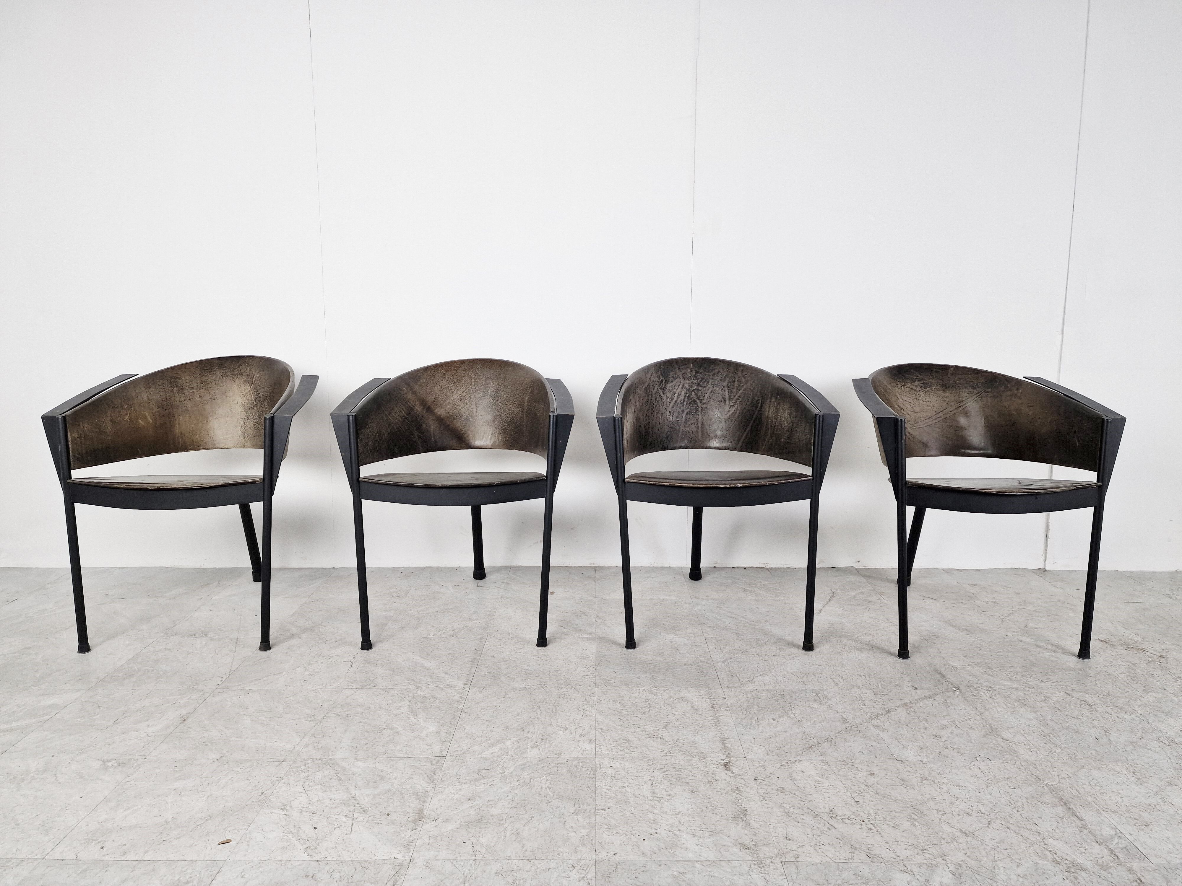 Vintage tripod armchairs, 1970s