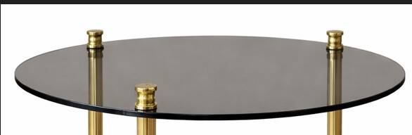 Table desserte laiton et verre-roulettes — style Art Déco