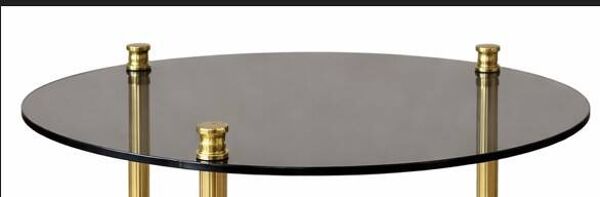 Table desserte laiton et verre-roulettes — style Art Déco