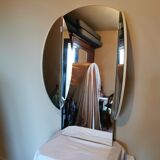 Large vintage mirror round triptych 110x47cm