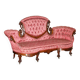 Victorian mahogany carved librarian's canapé with lions.