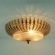 Glamorous 1960s mid century ceiling lamp ceiling fixture brass and glass