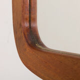 JM teak mirror with organic shape teak console, Denmark, 60s