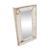 Mirror white wood old teak patina 34x4x58cm