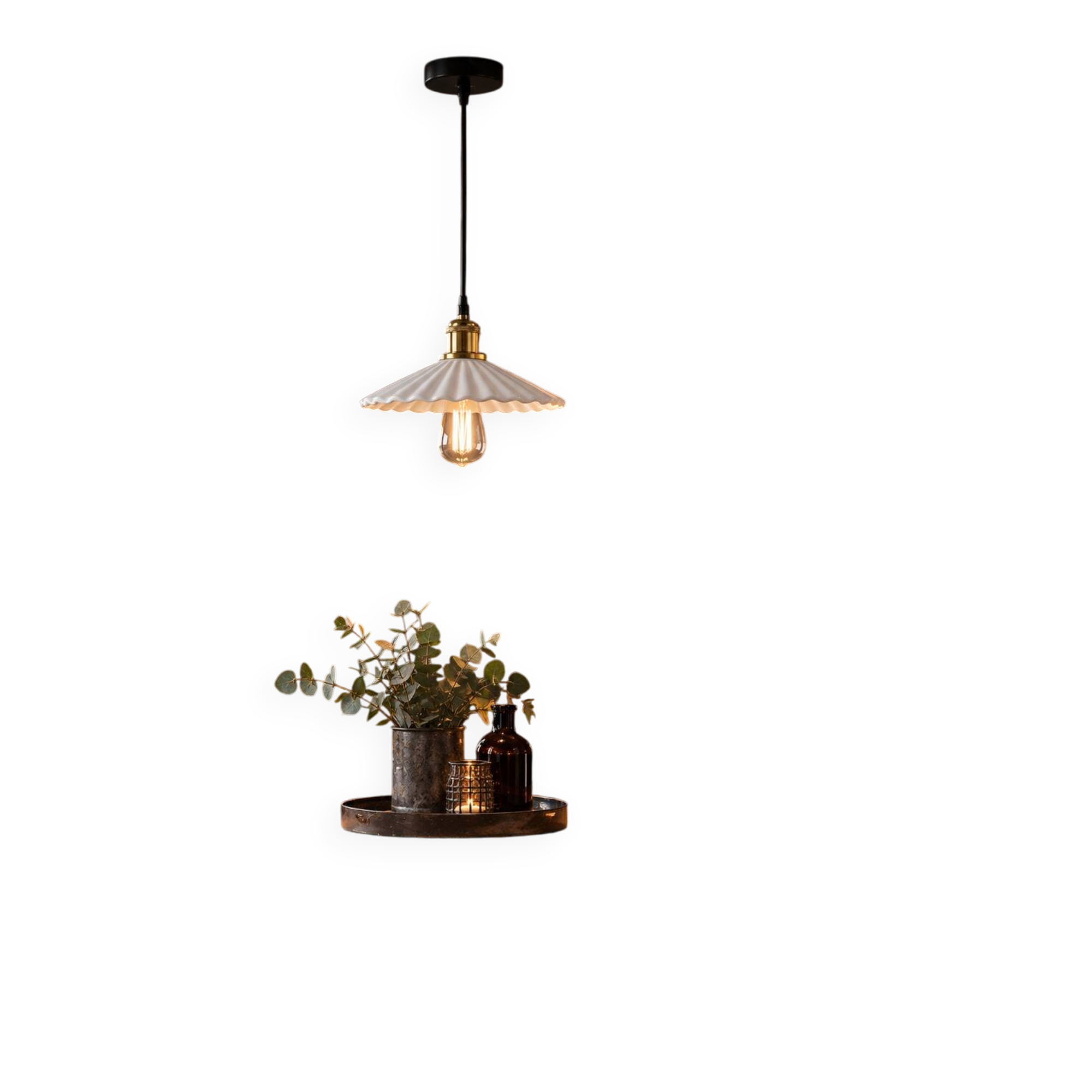 Suspension beton massif style opaline