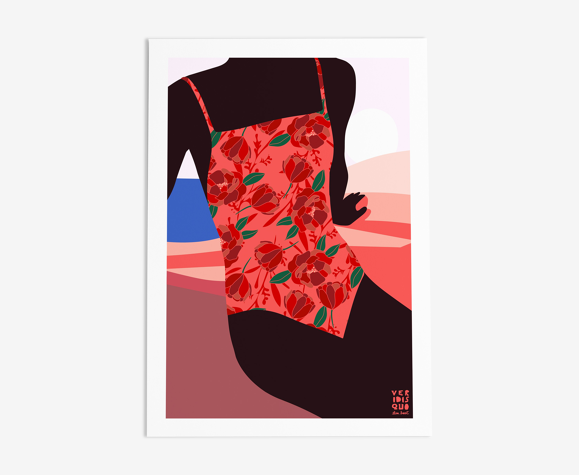 Lac Tanganika - illustration en édition limitée, format A4 Elisa Brouet