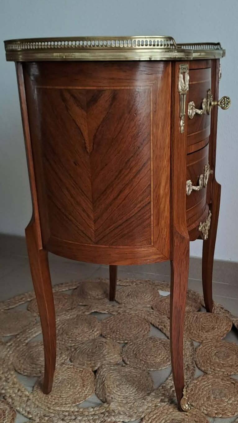 Louis XVI style marquetry bedside table