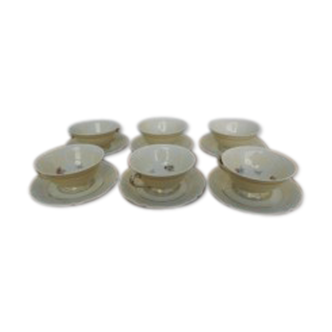 Lot of six cups porcelain limoges