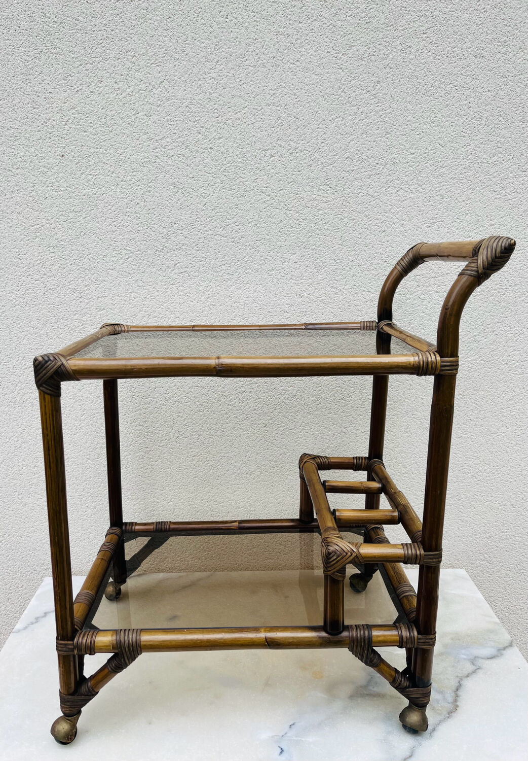 Bamboo bar trolley from the 70s
