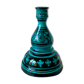 Blue ceramic candle holder