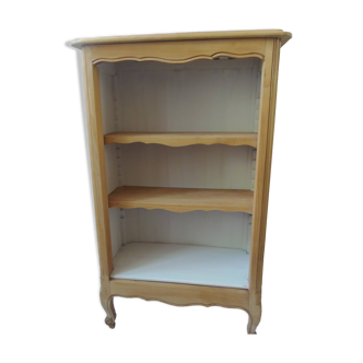 Petite bibliothèque de belle facture en bois brut finition cirée