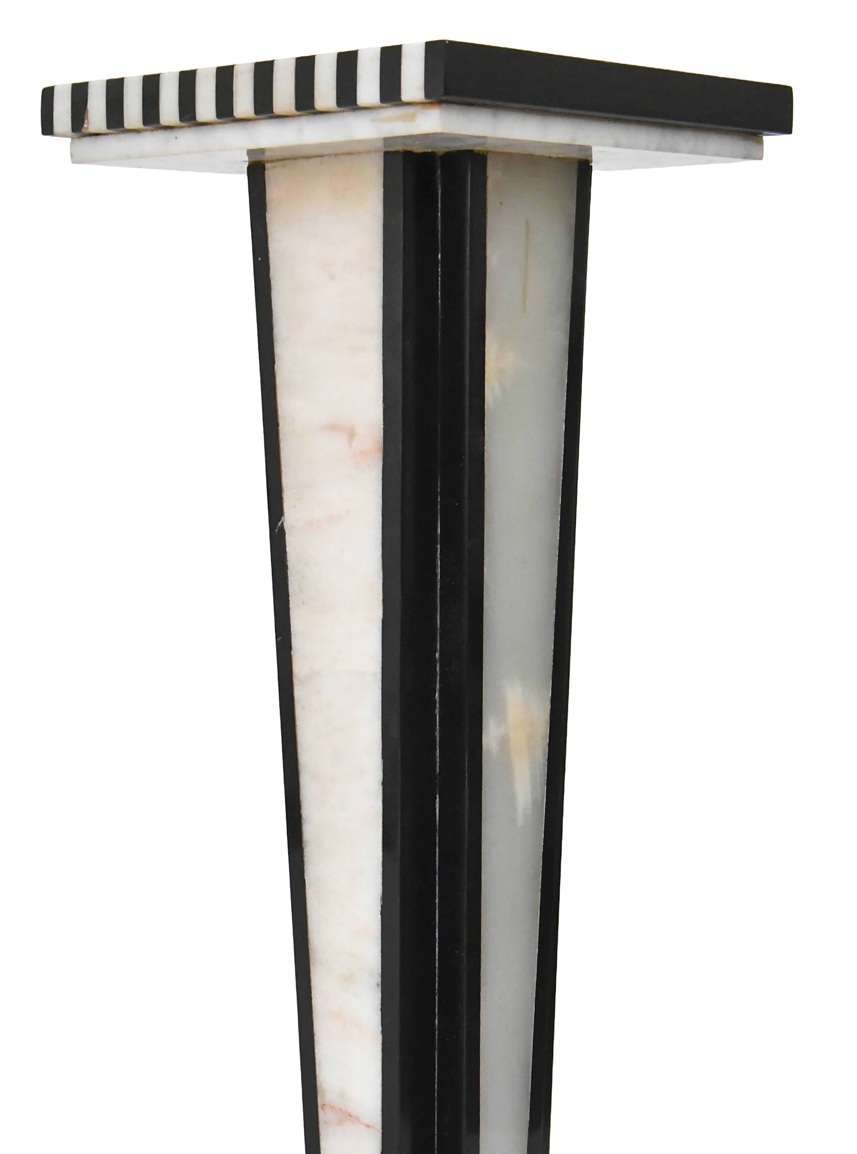 Black and white marble column