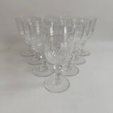 10 Large Baccarat Crystal Glasses, Early 20th Century.
