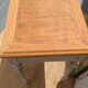 Antique drawer table with a patina.